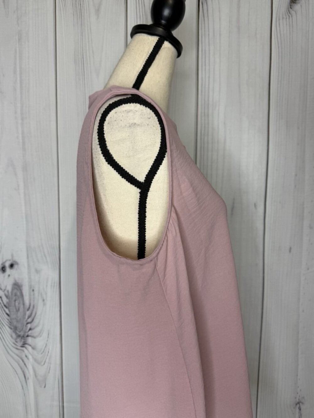 Cotton Bleu Pale Mauve Scoop Neck Tank Top Sleeveless Sz L Pocket - Picture 5 of 13